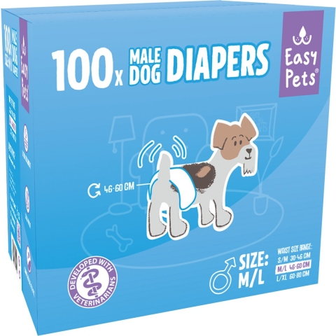 EasyPets Hondenluiers Reu M/L 100 stuks