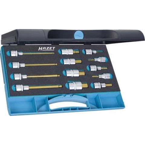 HAZET Dopsleutelbitset 986/13 - 1/2 inch (12,5 mm) vierkant hol - Binnen-zeskant-profiel - 13-delig - 5 - 10
