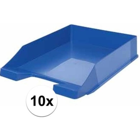 Brievenbakjes blauw A4 formaat 10 stuks -