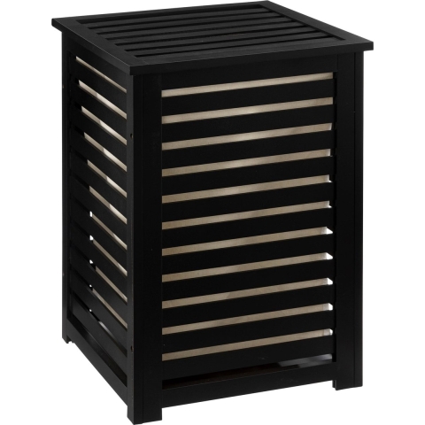 Wasmand Bamboe - met opvang waszak - 65 liter compartiment - 40 x 38 x 58 cm - met deksel -