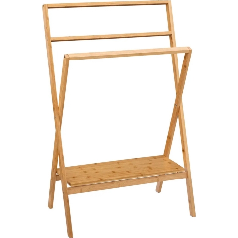 Handdoeken ophangrek badkamer - bamboe hout - L60 x b36 x H94 cm -