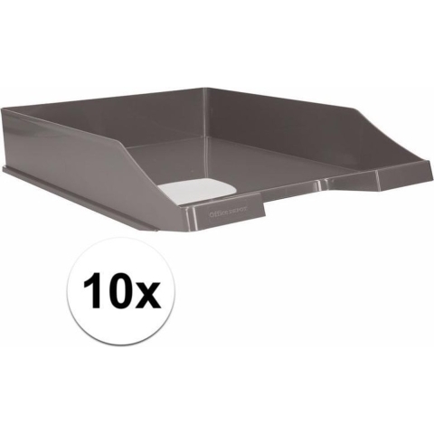 Brievenbakjes grijs A4 formaat 10 stuks -