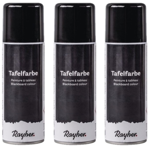 3x busjes zwarte krijtbord/schoolbordverf spray 200 ml -