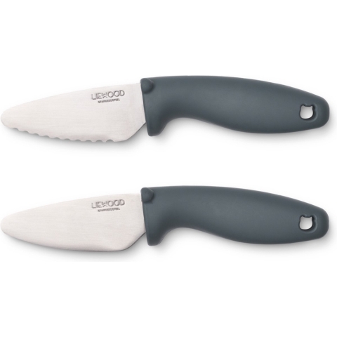 Liewood Set snijmessen - 2-pack - Perry - Whale Blue - Liewood - OneSize - Kinderbestek