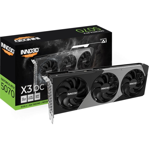 Inno 3D Nvidia GeForce RTX 5070 Videokaart GeForce RTX™ 5070 X3 OC 12 GB GDDR7-RAM PCIe x16 HDMI 2.1, DisplayPort 2.1