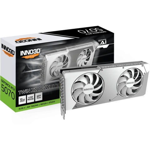Inno 3D Nvidia GeForce RTX 5070 Videokaart GeForce RTX™ 5070 X3 OC White 12 GB GDDR7-RAM PCIe x16 HDMI 2.1, DisplayPort 2.1