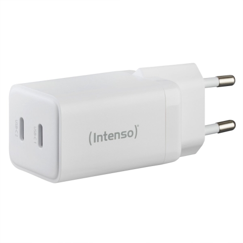Intenso W40CC GaN USB-oplader 40 W Binnen Uitgangsstroom (max.) 3 A Aantal uitgangen: 2 x USB-C GaN, USB Power Delivery (USB-PD)