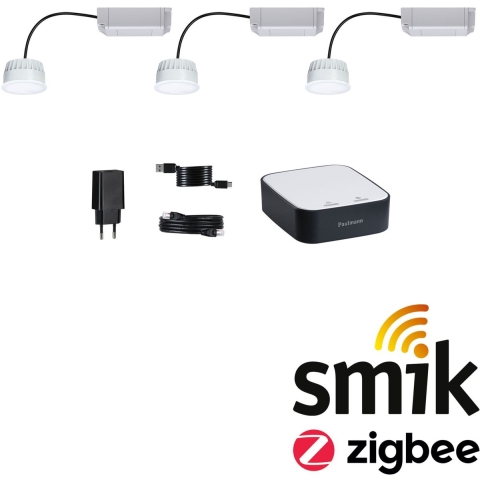 5182 smik Gateway + LED Coin RGBW Paulmann Home Pakket Smart Home System LED Energielabel: G (A - G) 21 W Warmwit