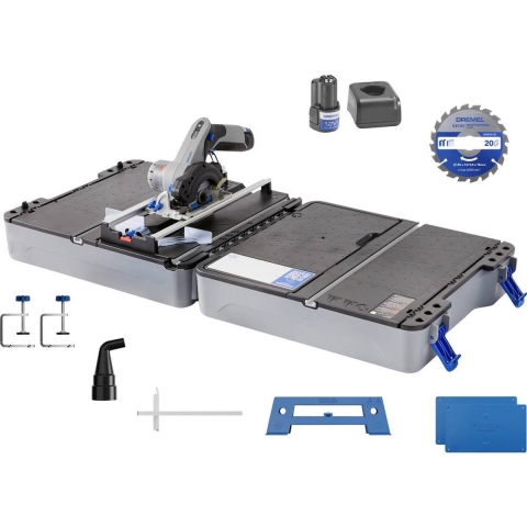 Dremel DREMEL Mobile Sägestation 12V mit Sägetisch-Koffer und Läser CS12V-S1C Afkort-, verstek- en tafelcirkelzaag