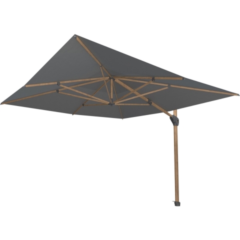 Hacienda zweefparasol 300x400 antraciet en houtlook frame - 4so
