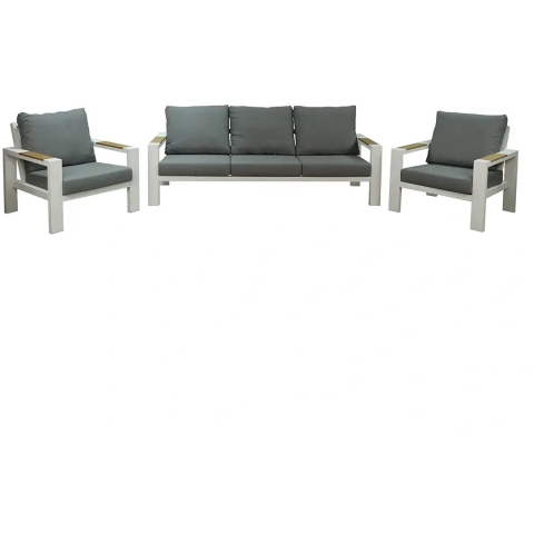 Benton Loungeset 3 dlg. - Wit Buitengewoon de Boet - Buitengewoon de boet