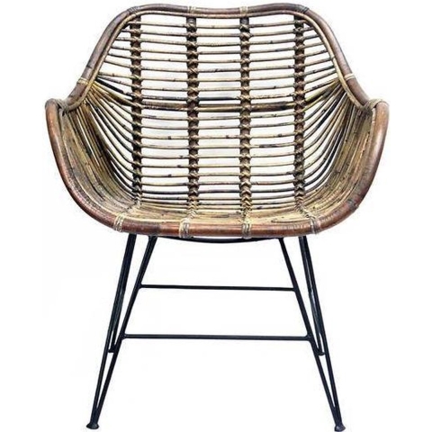 Rattan Iron Legs Dining Tuinstoel Van der Leeden - Van der leeden