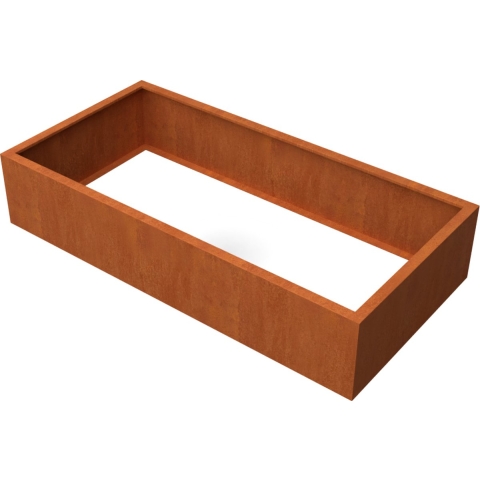 Artesa Rechthoekige plantenbak cortenstaal L200 x B100 x H40 cm - Geroba