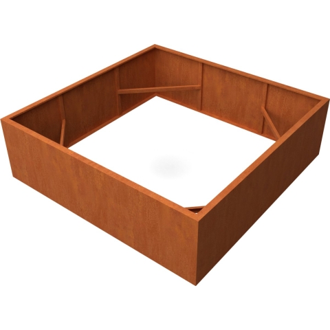 Artesa Rechthoekige plantenbak cortenstaal L200 x B200 x H60 cm - Geroba