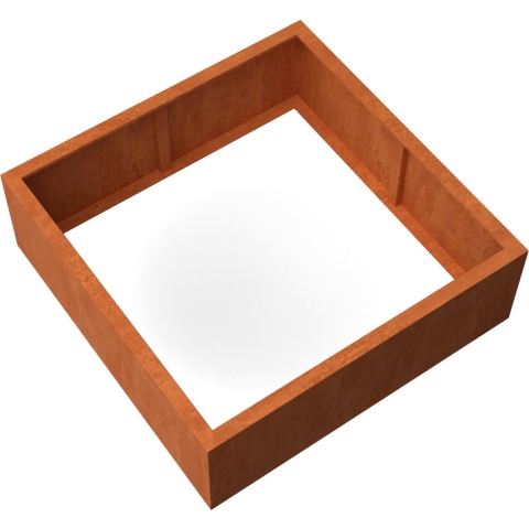 Artesa Rechthoekige plantenbak cortenstaal L120 x B120 x H40 cm zonder bodem - Geroba