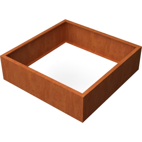 Artesa Rechthoekige plantenbak cortenstaal L140 x B140 x H40 cm zonder bodem - Geroba