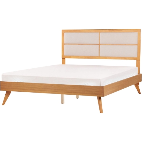 Beliani - POISSY - Tweepersoonsbed - Lichthout - 160 x 200 cm - MDF