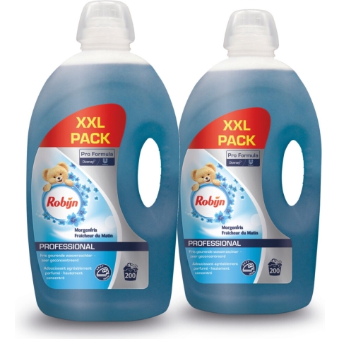 2x Robijn Professional Wasverzachter Morgenfris - 200 Wasbeurten Pro Formula 5 liter