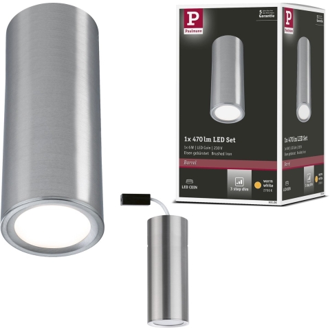 Paulmann 93106 Barrel LED-opbouwlamp LED 6 W IJzer (geborsteld)