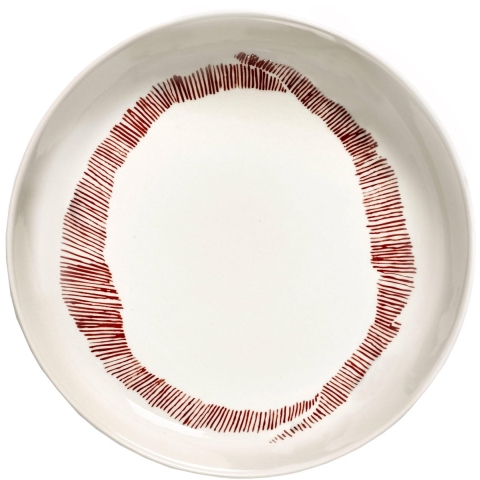 Serax Feast By Ottolenghi Diep BordØ22 Set Van 2 White Stripes Red