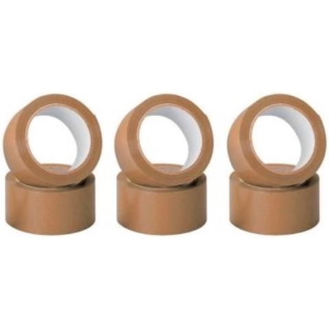 Verpakkingstape Bruin 66m X 50mm Low Noise 6 Stuks