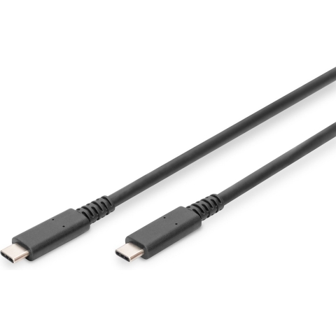 Digitus USB-kabel USB 3.2 Gen2 (USB 3.1 Gen2), USB 3.2 Gen2x2, USB 3.2 Gen1 (USB 3.0 / USB 3.1 Gen1) USB-C, USB-C stekker 0.80 m Zwart Flexibel, Afgeschermd,
