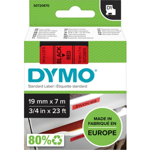 DYMO 45807 Labeltape Polyester Tapekleur: Rood Tekstkleur: Zwart 19 mm 7 m