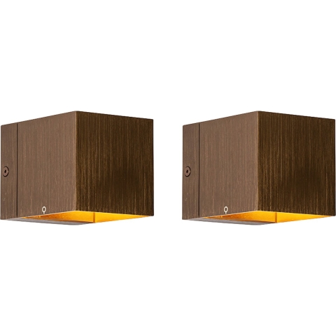 QAZQA Set van 2 smart wandlamp donkerbrons 8 cm incl. Wifi G9 -