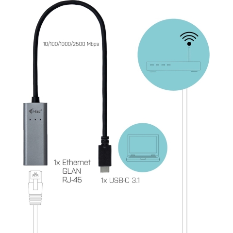 i-tec USB Adapter [1x USB-C - 1x RJ45] I-TEC USB-C auf 2.5Gbps Ethernet Adapter 0 m