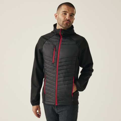 Ragetta RG0549 Navigate Hybrid Jacket - Black/Classic Red - 3XL