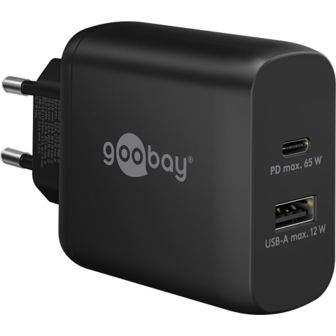 USB-C PD GaN Dual snellader (65 W) Oplader