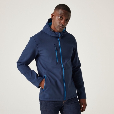 Ragetta RG705 Navigate 2-Layer Hooded Softshell Jacket - Navy/French Blue - XXL