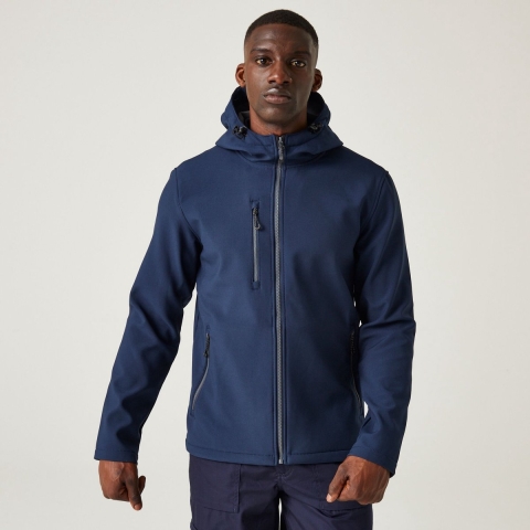 Ragetta RG705 Navigate 2-Layer Hooded Softshell Jacket - Navy/Seal Grey - XL