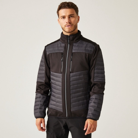 Ragetta RG563 E-volve Unisex Thermal Hybrid Jacket - Ash (Heather)/Black - XXL