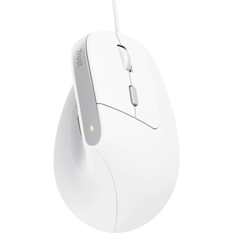 Trust BAYO II ERGONOMIC Muis Kabelgebonden Optisch Wit 6 Toetsen 2400 dpi Geïntegreerd scrollwiel