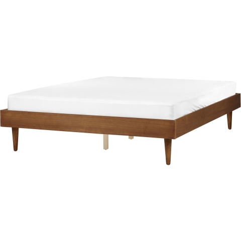 Beliani-TOUCY-Tweepersoonsbed-Lichtbruin-160 x 200 cm-Rubberhout