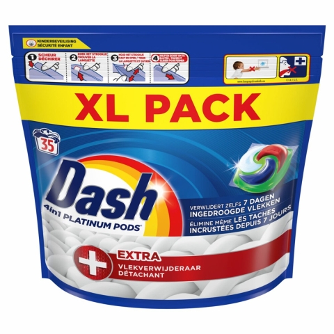 3x Dash Wasmiddelcapsules 4in1 Pods +Extra Vlekkenverwijderaar 35 stuks