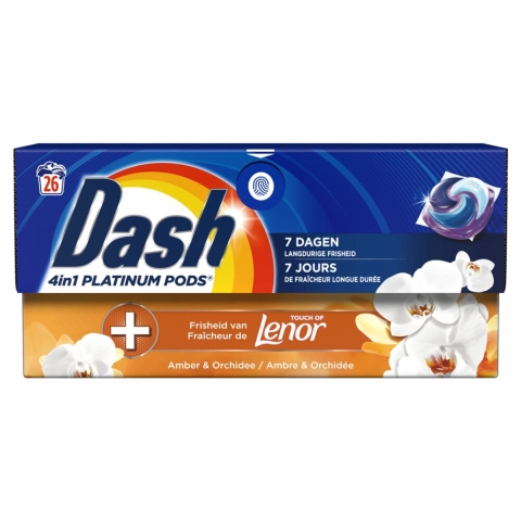 4x Dash Wasmiddelcapsules 4in1 Pods Amber&Orchidee 26 stuks