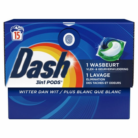 4x Dash Wasmiddelcapsules 3in1 Pods Original 15 stuks