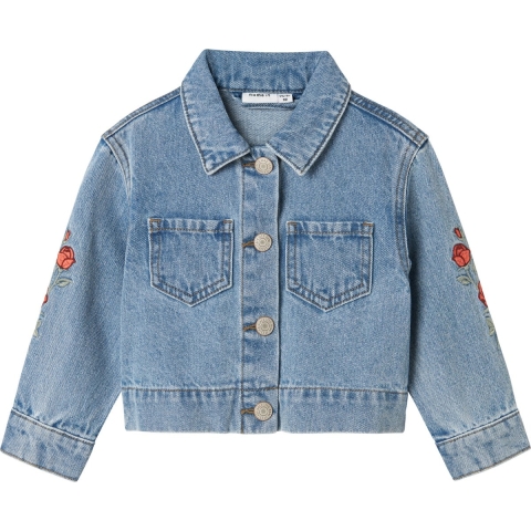 Name It Jas - NmfConny - Light Blue Denim/Rose - Name It - 6 jaar (116) - Spijkerjas