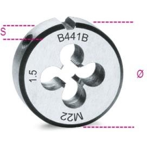 Beta Snijplaten, fijne spoed, metrische draad verchroomd staal 441B 24X200 - 004410122