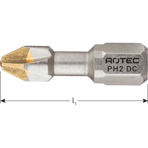 Rotec PRO Insertbit PH 3 L=25mm C 6,3 Torsion DIAMANT - 10 stuks - 8013003