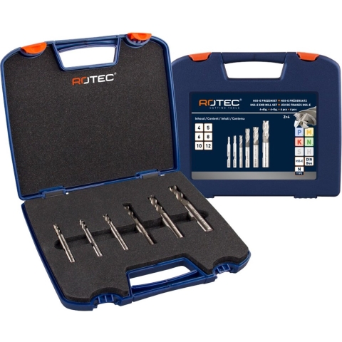 Rotec HSS-E vingerfrezenset &apos;610&apos;, DIN 844, 6-dlg, ø4-12 - 6109412
