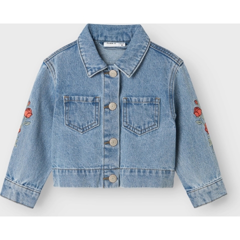 Name It Jas - NmfConny - Light Blue Denim/Rose - Name It - 5 jaar (110) - Spijkerjas