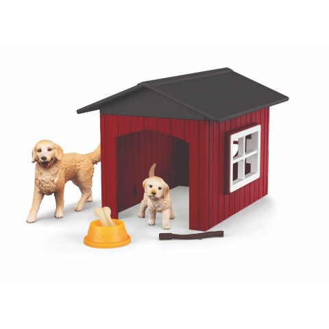 Schleich Farm World - Dog Kennel m. 2 Golden Retrievers - 42722 - Schleich - OneSize - Speelgoed