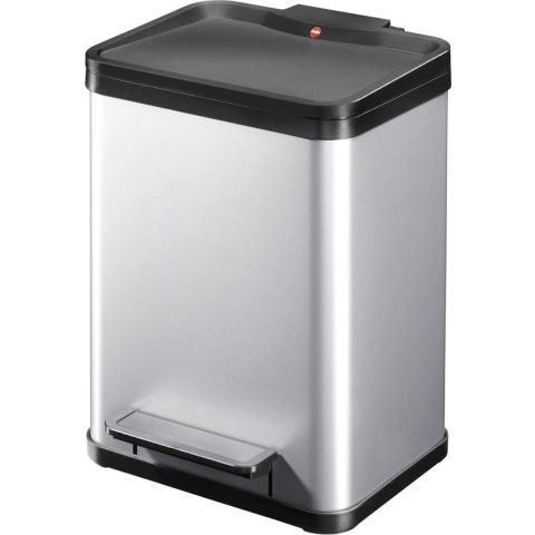 Hailo Öko uno plus M 6192200 Afvalbak 17 l Plaatstaal (b x h x d) 320 x 430 x 340 mm Lichtgrijs Met voetpedaal 1 stuk(s)