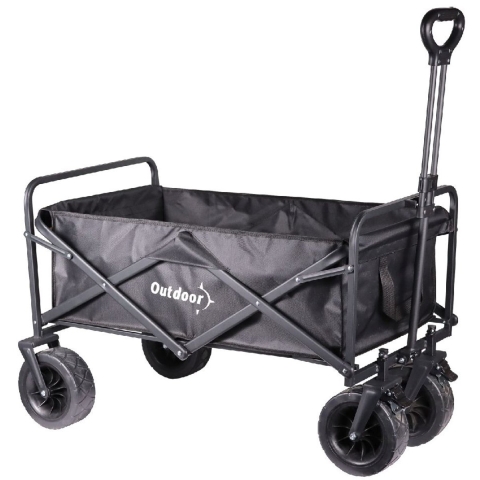 Outdoor Bolderwagen Opvouwbaar 90x51x57 cm Zwart