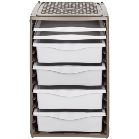 Bama Ri,ordino Opbergsysteem 34x41x53 cm Taupe/Wit