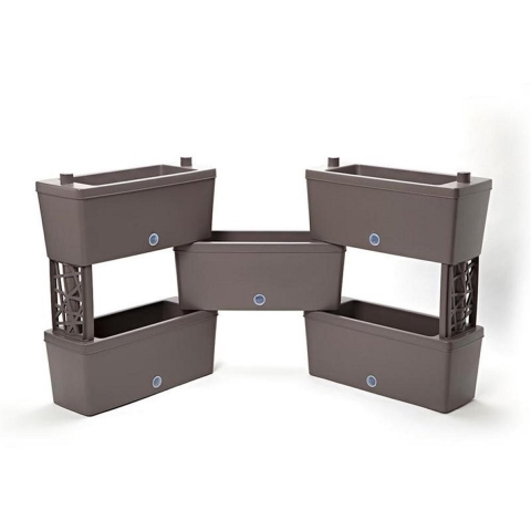 Bama Brick Koppelbare Plantenbakken 75L 59x23x27 cm 5 Stuks Antraciet