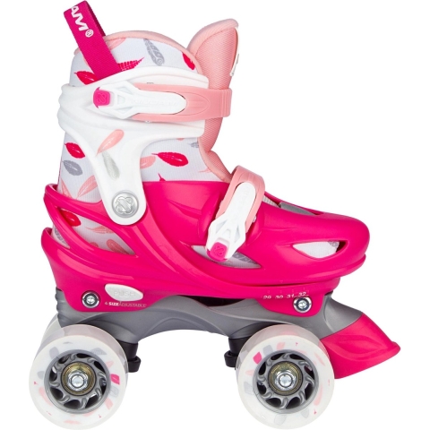 Nijdam Rolschaatsen Verstelbaar - Feather Drops - Roze - 33-36
